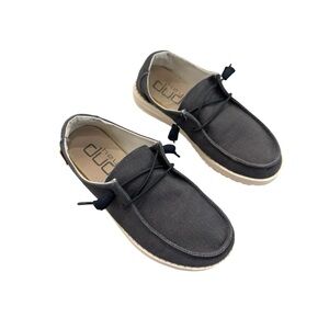 Hey Dude Women's Wendy Chambray Casual Moccasins size 7 in navy white